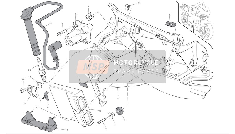 Ducati SUPERBIKE 1199 PANIGALE S Usa 2012 Electrical System (r.h.) for a 2012 Ducati SUPERBIKE 1199 PANIGALE S Usa