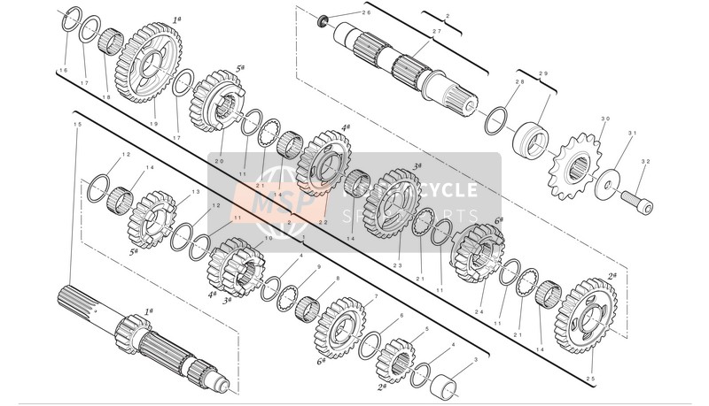 Ducati SUPERBIKE 1199 PANIGALE S Usa 2012 Caja de cambios para un 2012 Ducati SUPERBIKE 1199 PANIGALE S Usa