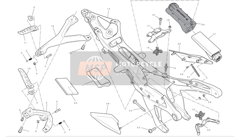 Ducati SUPERBIKE 1199 PANIGALE S Usa 2012 Rear Subframe for a 2012 Ducati SUPERBIKE 1199 PANIGALE S Usa