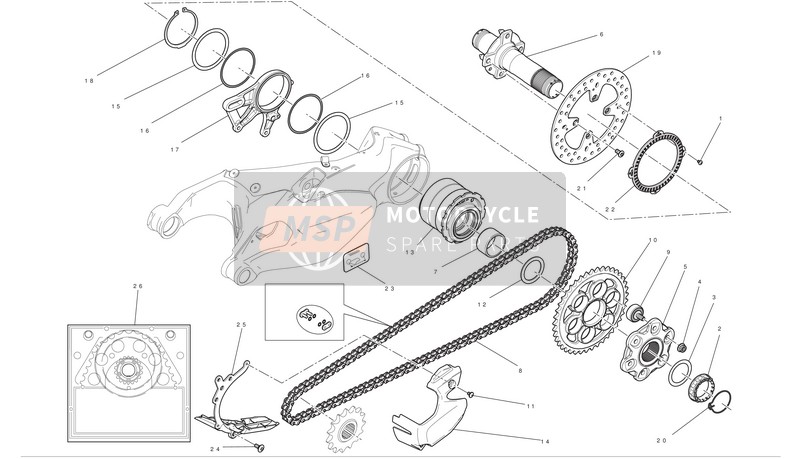 Ducati SUPERBIKE 1199 PANIGALE Usa 2012 Rear Wheel Axle for a 2012 Ducati SUPERBIKE 1199 PANIGALE Usa