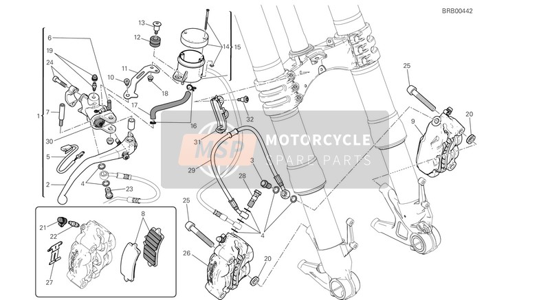 Ducati SUPERBIKE 1299 ABS EU 2015 Freno frontal para un 2015 Ducati SUPERBIKE 1299 ABS EU