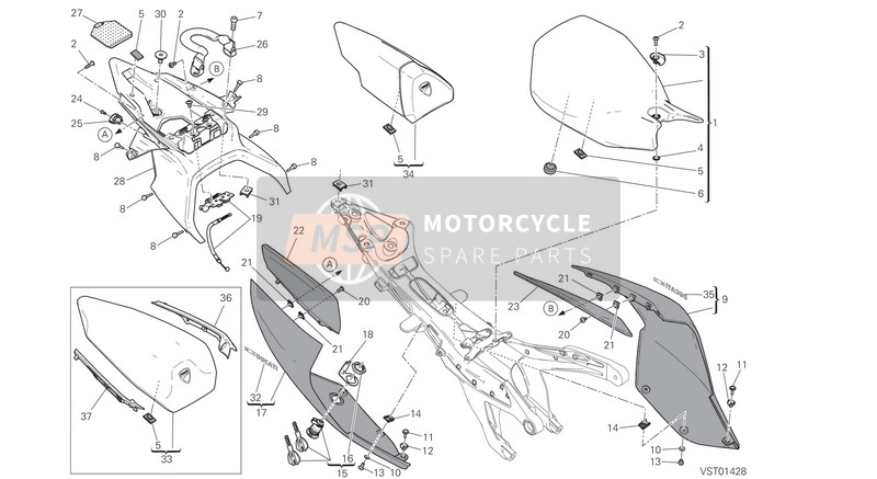 Ducati SUPERBIKE 1299 ABS EU 2016 SITZ für ein 2016 Ducati SUPERBIKE 1299 ABS EU