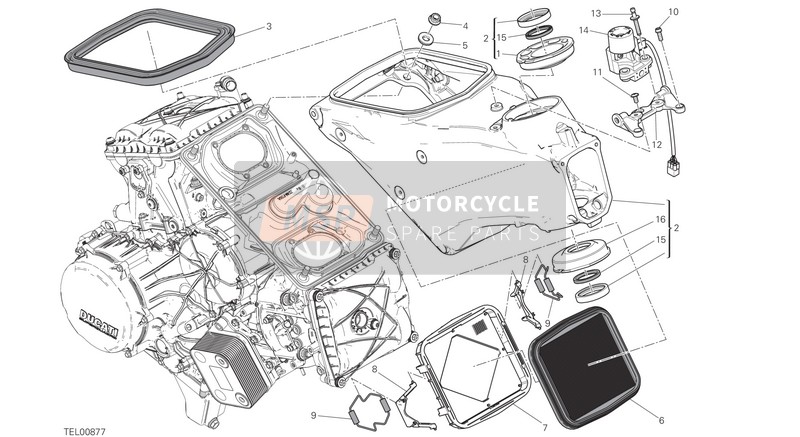 Ducati SUPERBIKE 1299 ABS EU 2017 Cadre pour un 2017 Ducati SUPERBIKE 1299 ABS EU