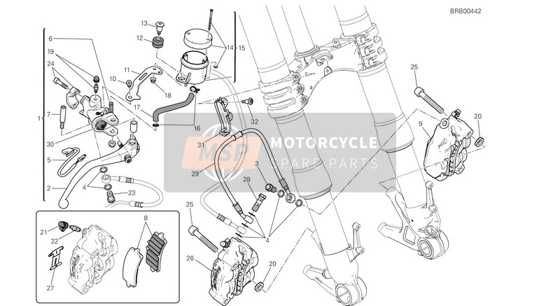 Ducati SUPERBIKE 1299 ABS EU 2017 Freno frontal para un 2017 Ducati SUPERBIKE 1299 ABS EU