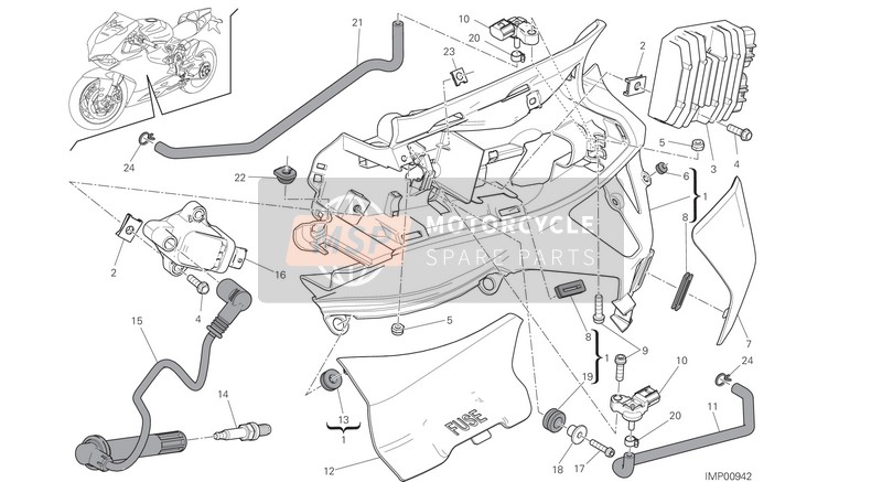 Ducati SUPERBIKE 1299 ABS EU 2017 Elektrisch Schema links voor een 2017 Ducati SUPERBIKE 1299 ABS EU