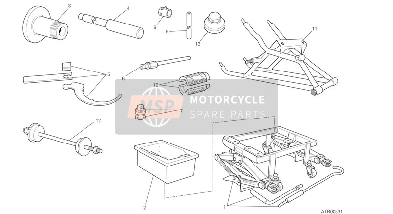 Ducati SUPERBIKE 1299 ABS EU 2017 Strumenti di servizio dell'officina per un 2017 Ducati SUPERBIKE 1299 ABS EU