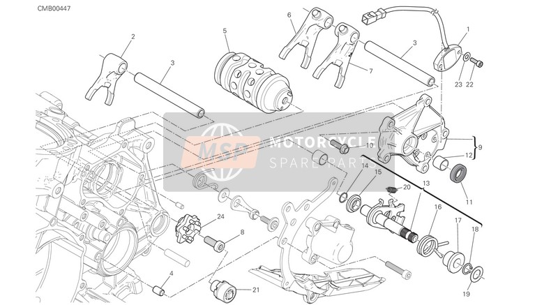 Ducati SUPERBIKE 1299 ABS USA 2016 Schalthebelsteuerung für ein 2016 Ducati SUPERBIKE 1299 ABS USA