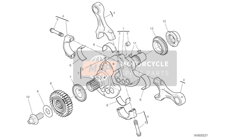 15621121FB, Connecting Rod Assembly L=110,1 1403, Ducati, 0