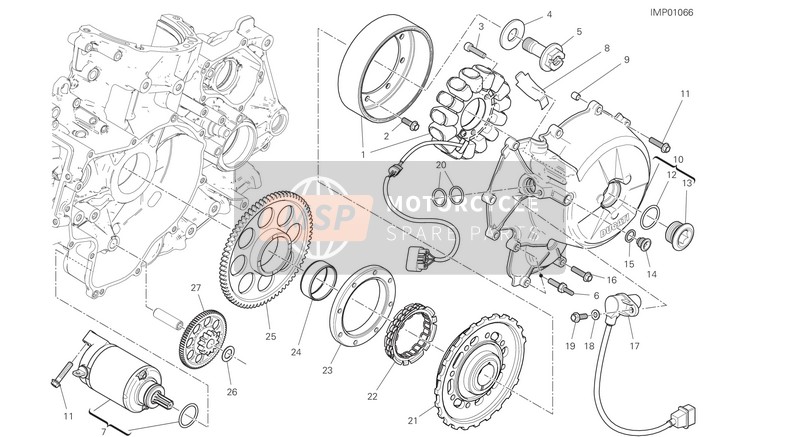27610701B, Ignition Flywheel, Ducati, 0