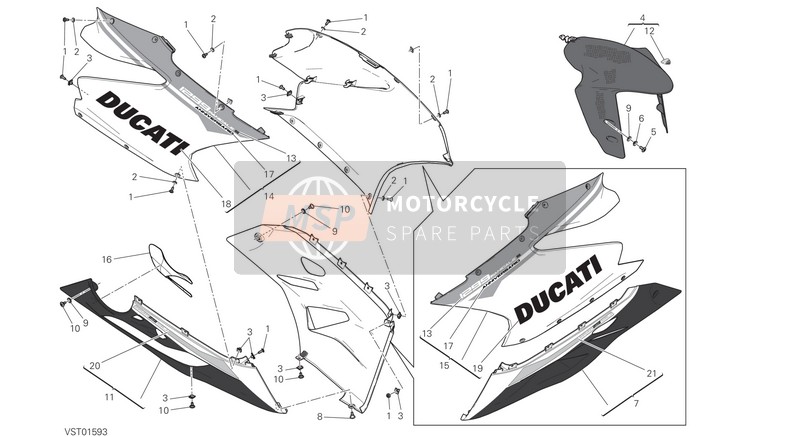 Ducati SUPERBIKE 1299 S 90TH ANNIVERSARY USA 2017 Verkleidung für ein 2017 Ducati SUPERBIKE 1299 S 90TH ANNIVERSARY USA