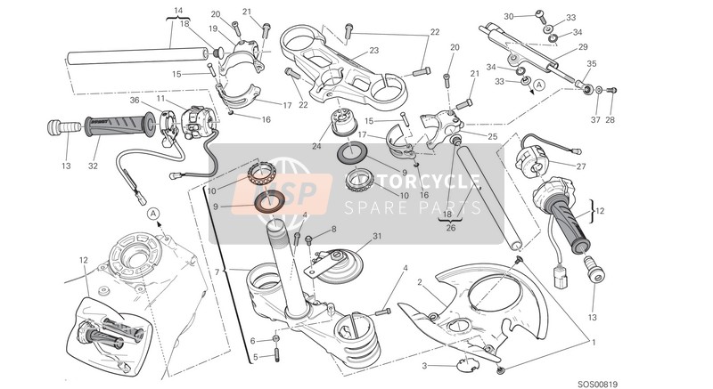 36420132A, Elect. Steering Damper Ohlins -NEW Seals, Ducati, 1