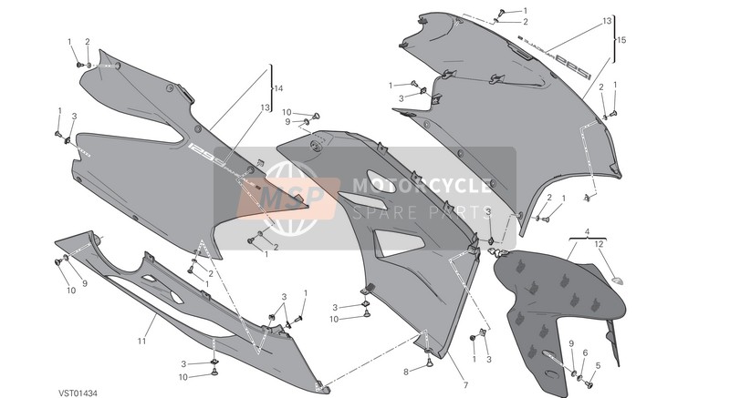 48017552AA, Carena Superiore Sinistra Rossa, Ducati, 0