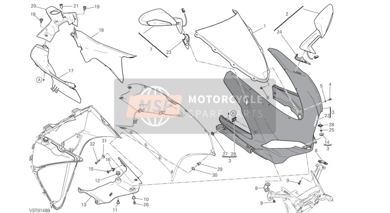 Ducati SUPERBIKE 1299 S ABS EU 2016 Capotage pour un 2016 Ducati SUPERBIKE 1299 S ABS EU