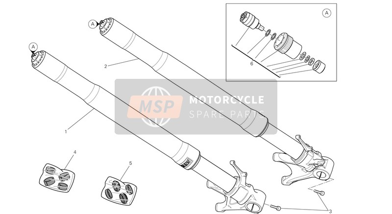 Ducati SUPERBIKE 1299 S ABS EU 2016 Fourche avant pour un 2016 Ducati SUPERBIKE 1299 S ABS EU