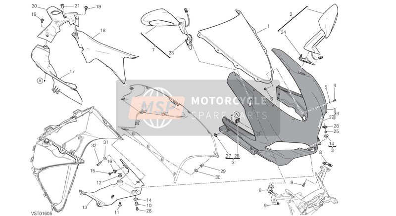 Ducati SUPERBIKE 1299 S ABS EU 2017 Capotage pour un 2017 Ducati SUPERBIKE 1299 S ABS EU