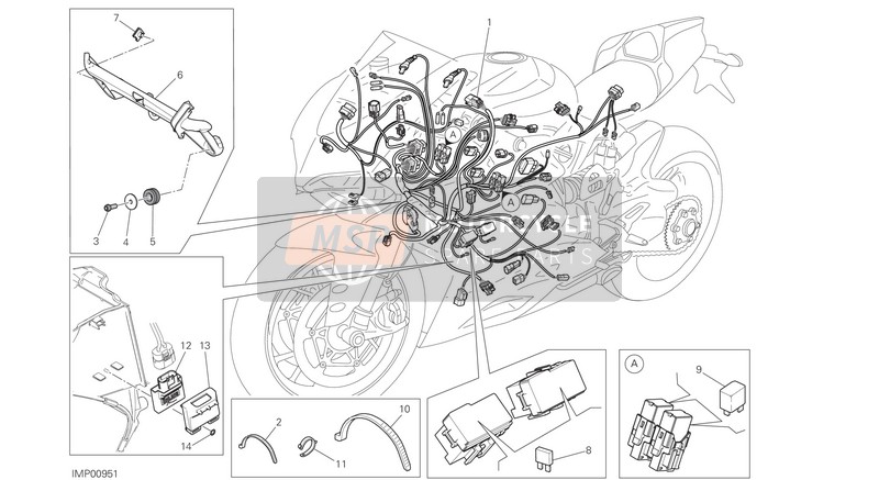 Ducati SUPERBIKE 1299 S ABS USA 2015 KABELBAUM für ein 2015 Ducati SUPERBIKE 1299 S ABS USA