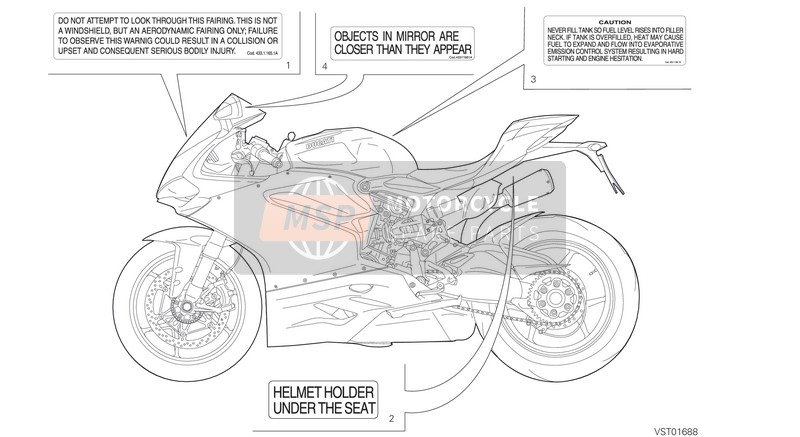Ducati SUPERBIKE 1299R FINAL EDITION USA 2018 Positioning Plates for a 2018 Ducati SUPERBIKE 1299R FINAL EDITION USA