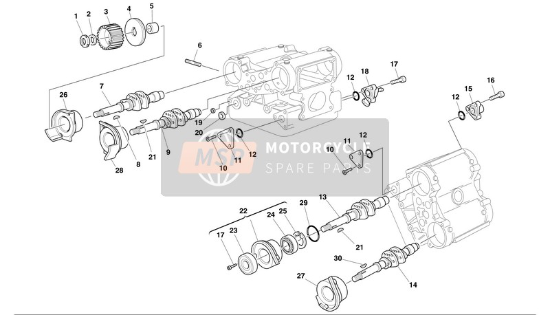 23520351A, Front Complete Cap Timing Side, Ducati, 1
