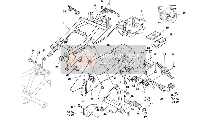 47010321AB, Rear Frame, Ducati, 0