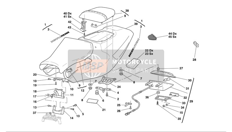 43812401A, Emblem Ducati Superbike Silver, Ducati, 2