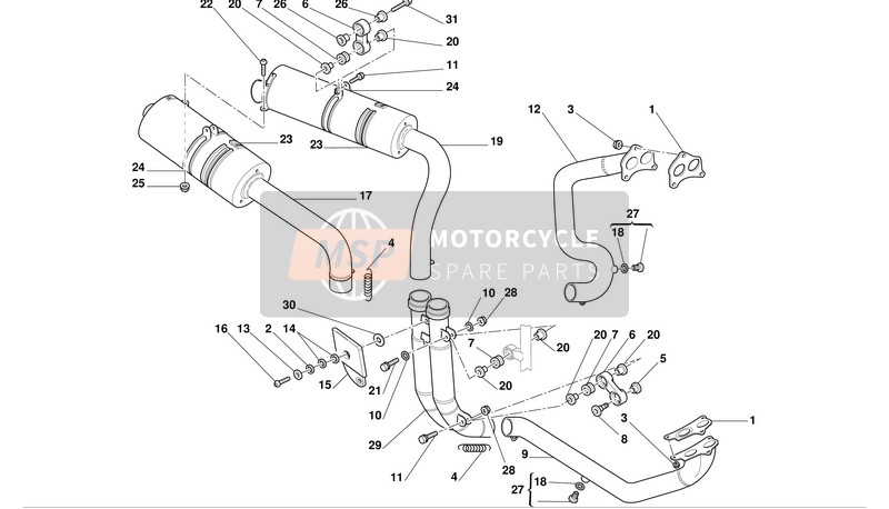 57110581A, Tubo De Escape Culata Vertical, Ducati, 0