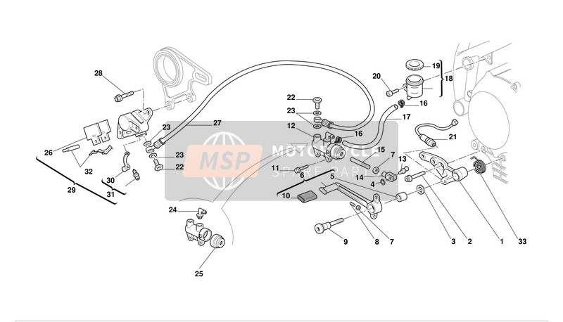 Ducati SUPERBIKE 748 BIP-MON Eu 2003 Freno hidráulico trasero para un 2003 Ducati SUPERBIKE 748 BIP-MON Eu