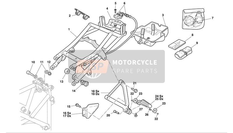 82410321A, Placa Trasera Derecha, Ducati, 1