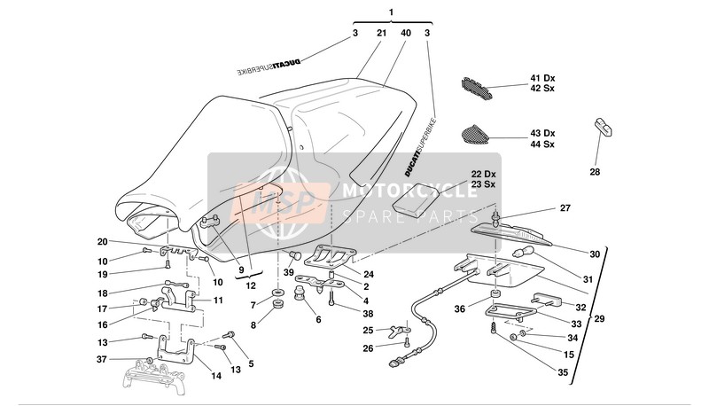 Ducati SUPERBIKE 748 BIP-MON Eu 2003 Posto A Sedere 1 per un 2003 Ducati SUPERBIKE 748 BIP-MON Eu