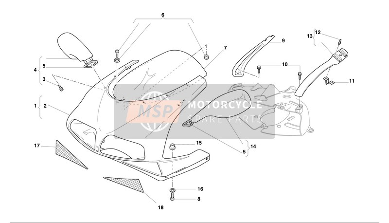 Ducati SUPERBIKE 748 BIP-MON Usa 2002 Headlight Fairing for a 2002 Ducati SUPERBIKE 748 BIP-MON Usa