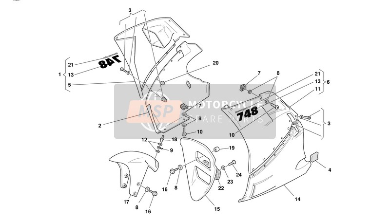 48010411A, Right Lower HALF-FAIRING, Ducati, 0