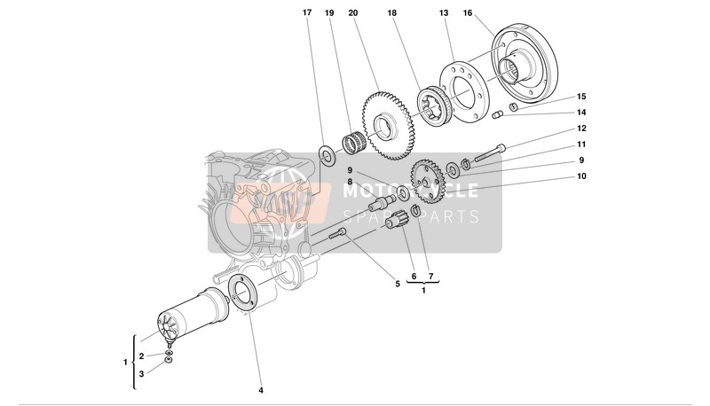 17310124A, Electric Starter Driven Gear, Ducati, 0