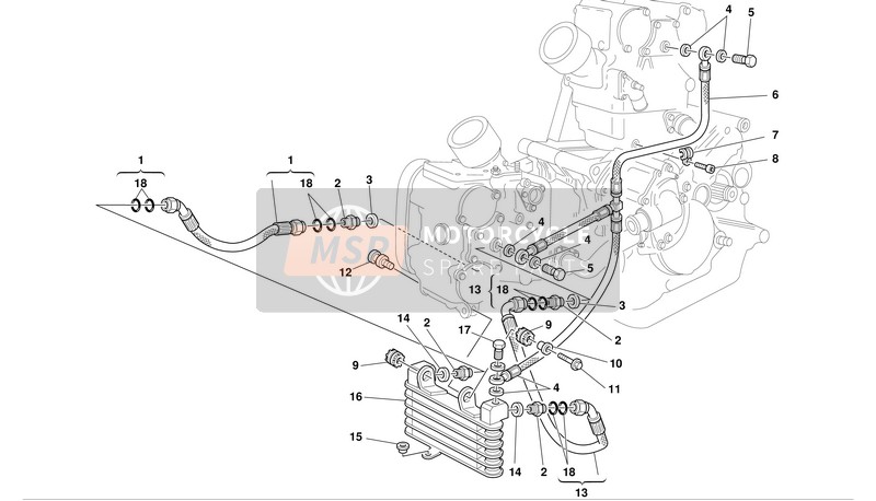 87510541A, Olie Levering Pijp, Ducati, 0
