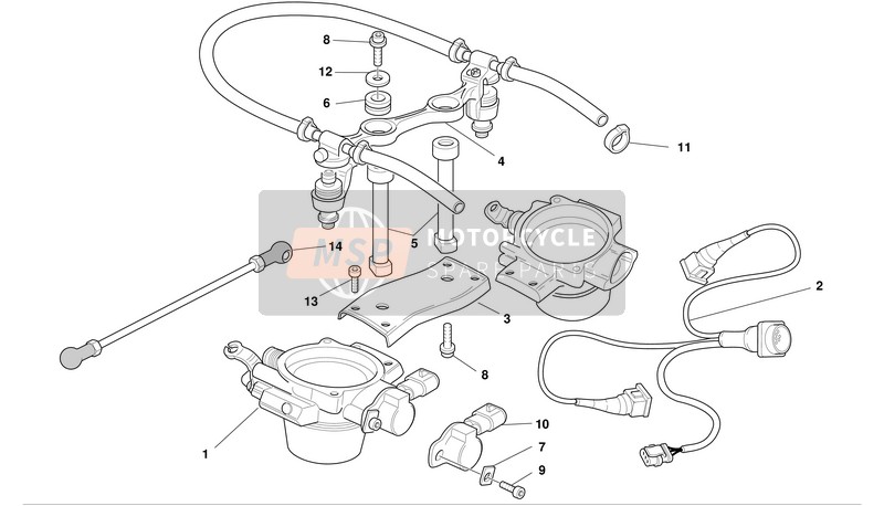 Ducati SUPERBIKE 748R Eu 2002 Gasklephuis voor een 2002 Ducati SUPERBIKE 748R Eu