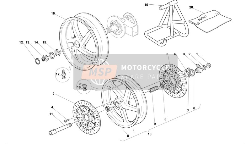 50120201AB, Wheel, Voorkant Rood, Ducati, 1
