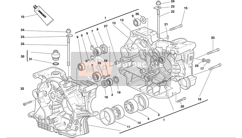 Ducati SUPERBIKE 748S Usa 2002 Half Crankcase for a 2002 Ducati SUPERBIKE 748S Usa