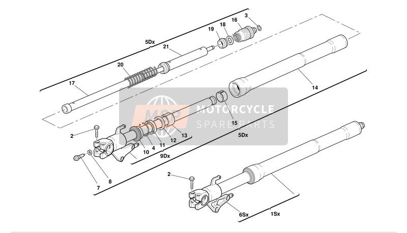 Ducati SUPERBIKE 749 BIP-MON Usa 2003 Front Fork for a 2003 Ducati SUPERBIKE 749 BIP-MON Usa