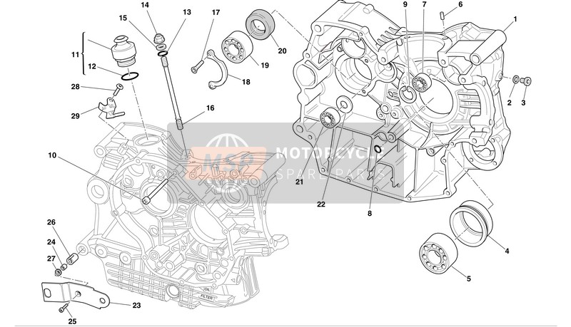 Ducati SUPERBIKE 749DARK BIP-MON Eu 2004 Carter Helft voor een 2004 Ducati SUPERBIKE 749DARK BIP-MON Eu