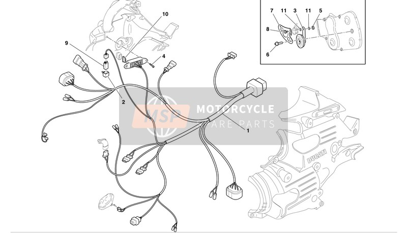 Ducati SUPERBIKE 749DARK BIP-MON Eu 2004 KABELBAUM für ein 2004 Ducati SUPERBIKE 749DARK BIP-MON Eu