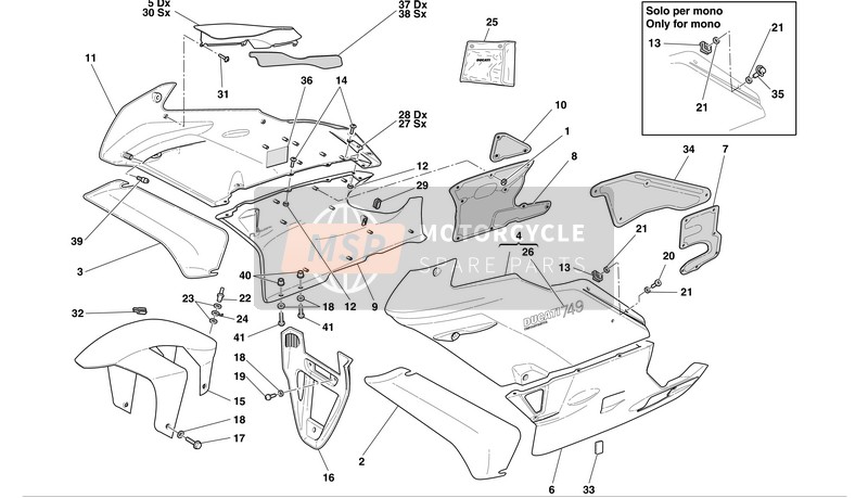 48430441A, Cover Assy, Under Unpainted, Ducati, 0
