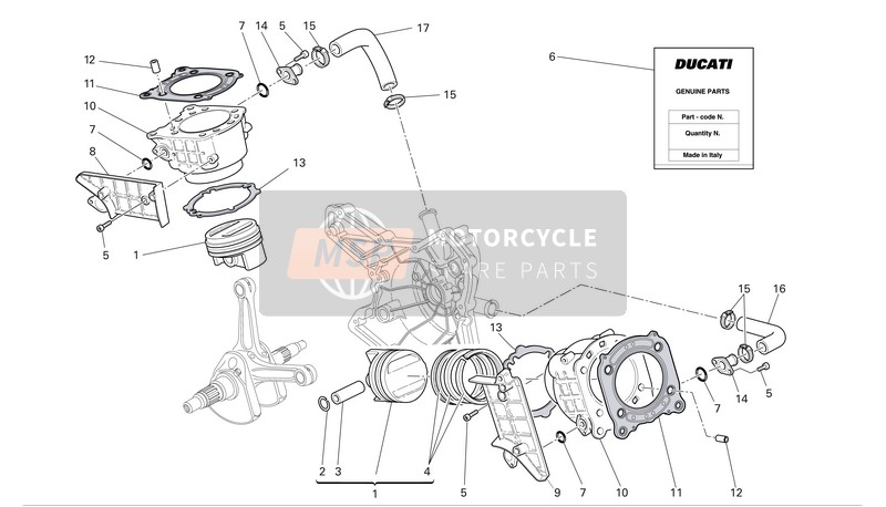 12021121A, Cylinder Assy, Ducati, 0