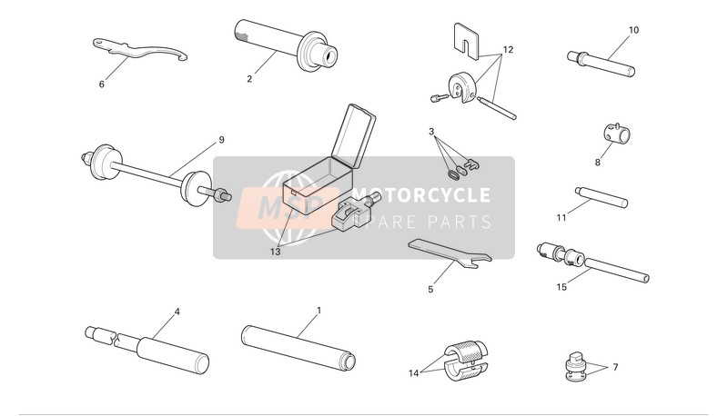 Ducati SUPERBIKE 749DARK Eu 2006 Strumenti di servizio dell'officina 2 per un 2006 Ducati SUPERBIKE 749DARK Eu