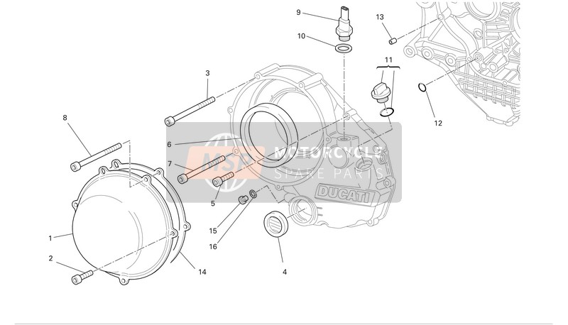 Ducati SUPERBIKE 749DARK Eu 2006 Frizione-Coperchio carter laterale per un 2006 Ducati SUPERBIKE 749DARK Eu