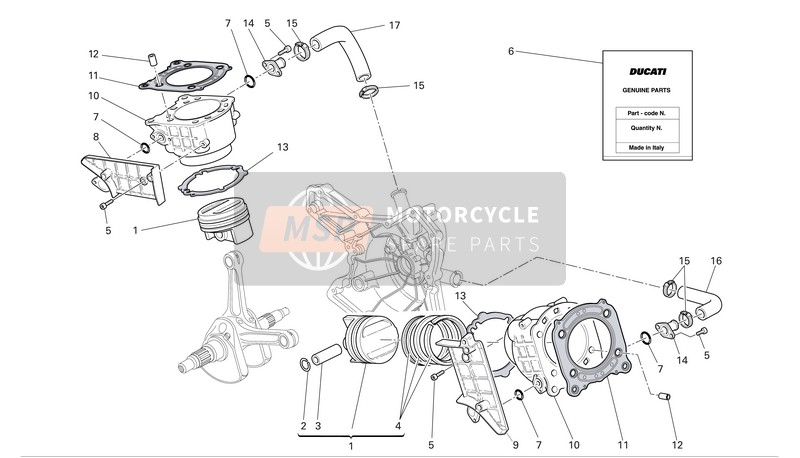 Ducati SUPERBIKE 749DARK Eu 2006 Cylinders - Pistons for a 2006 Ducati SUPERBIKE 749DARK Eu