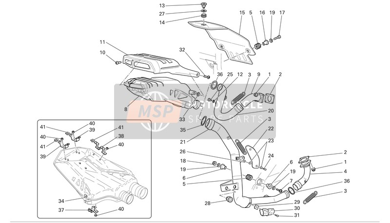 Ducati SUPERBIKE 749DARK Usa 2005 Exhaust System for a 2005 Ducati SUPERBIKE 749DARK Usa