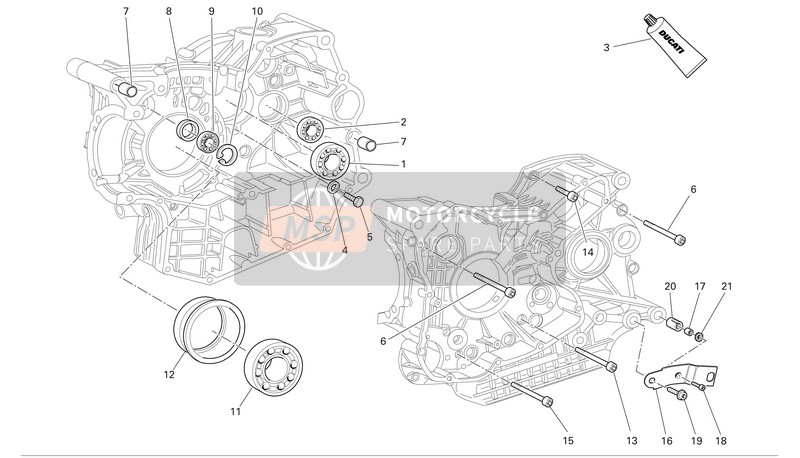 Ducati SUPERBIKE 749DARK Usa 2006 Kurbelgehäusehälften für ein 2006 Ducati SUPERBIKE 749DARK Usa