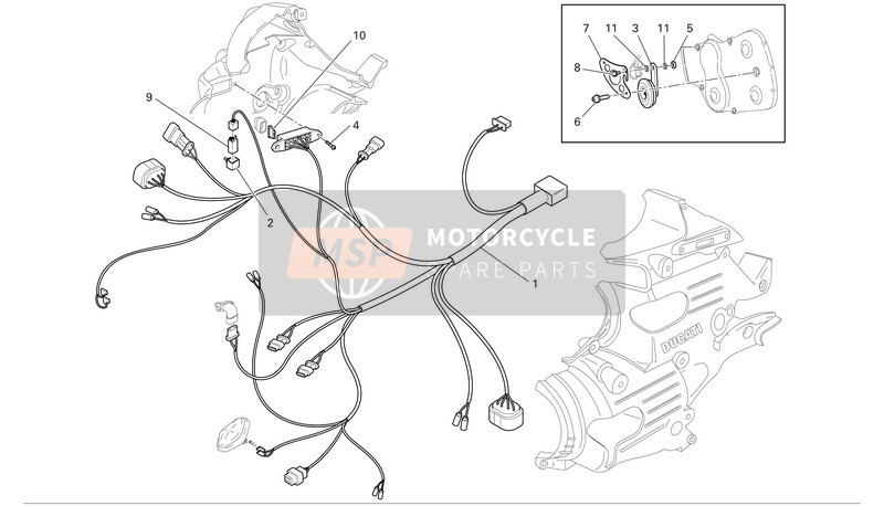 Ducati SUPERBIKE 749DARK Usa 2006 Frontverkabelung für ein 2006 Ducati SUPERBIKE 749DARK Usa