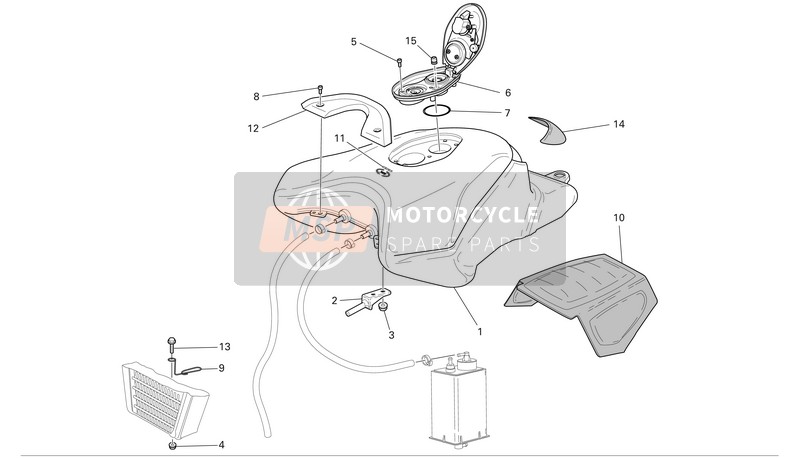 Ducati SUPERBIKE 749DARK Usa 2006 Tank für ein 2006 Ducati SUPERBIKE 749DARK Usa