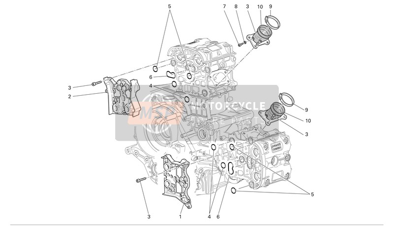 Ducati SUPERBIKE 749DARK Usa 2006 Collettori e coperchi testata cilindri per un 2006 Ducati SUPERBIKE 749DARK Usa