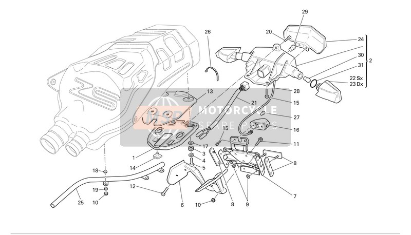 Ducati SUPERBIKE 749DARK Usa 2006 Number Plate Holder for a 2006 Ducati SUPERBIKE 749DARK Usa