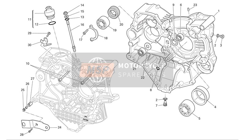 Ducati SUPERBIKE 749R Eu 2005 Kurbelgehäusehälften für ein 2005 Ducati SUPERBIKE 749R Eu